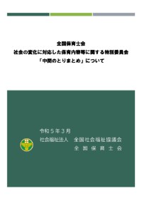 社会の変化に対応した保育内容等に関する特別委員会「中間のとりまとめ」